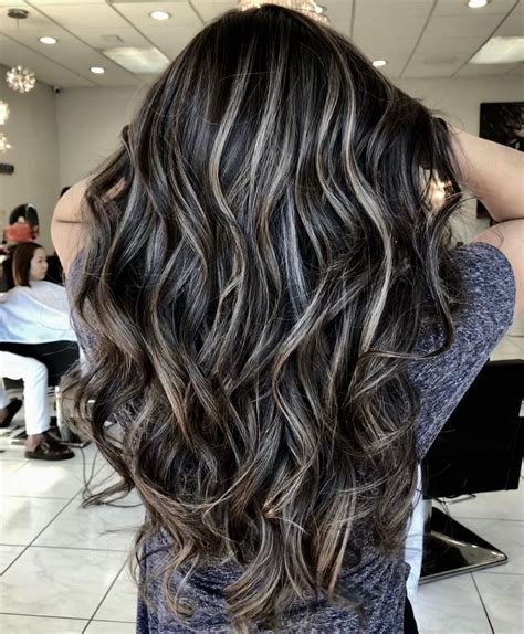 black hair with ash blonde highlights|31 Black Hair With Highlights Ideas (Lookbook Inspiration) .